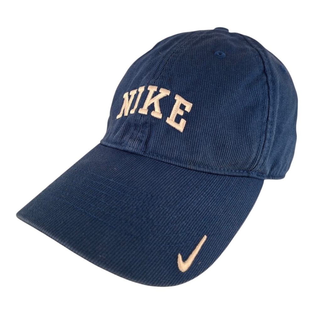 🍄3/50$🍄 Vintage 90's Nike Spellout Hat Y2K Baseball Ajustable Blue Cap